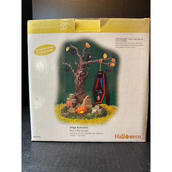 Department 56 Halloween Village Accessories Rock-a-Bye Vampire-Lights w/Box READ - Picture 16 of 16